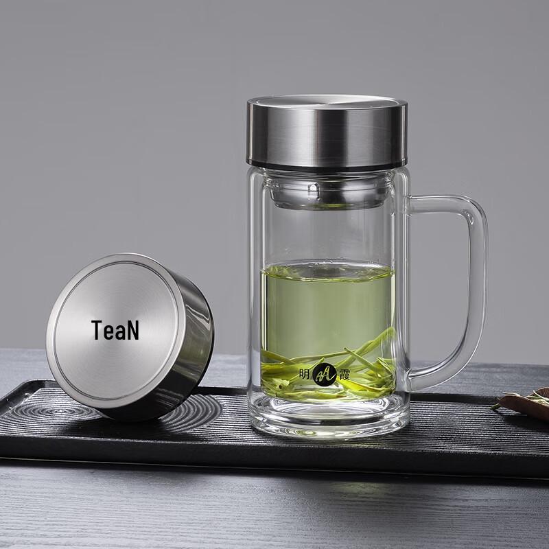 Mingxia Double-Wall Glass Mug with Handle