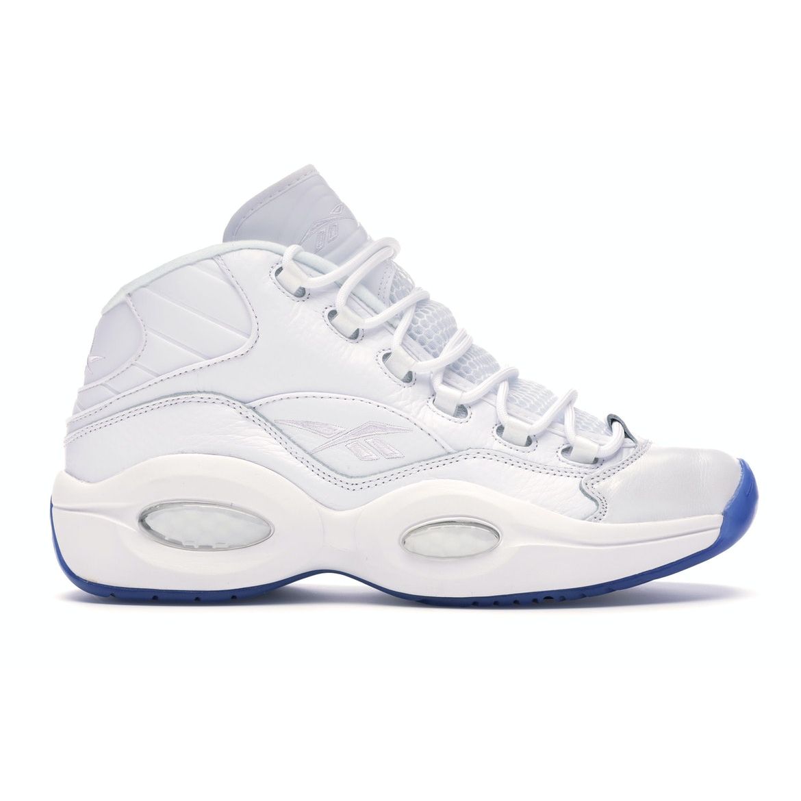 

Кроссовки унисекс Reebok Question Mid Blue Sole белые EF7598