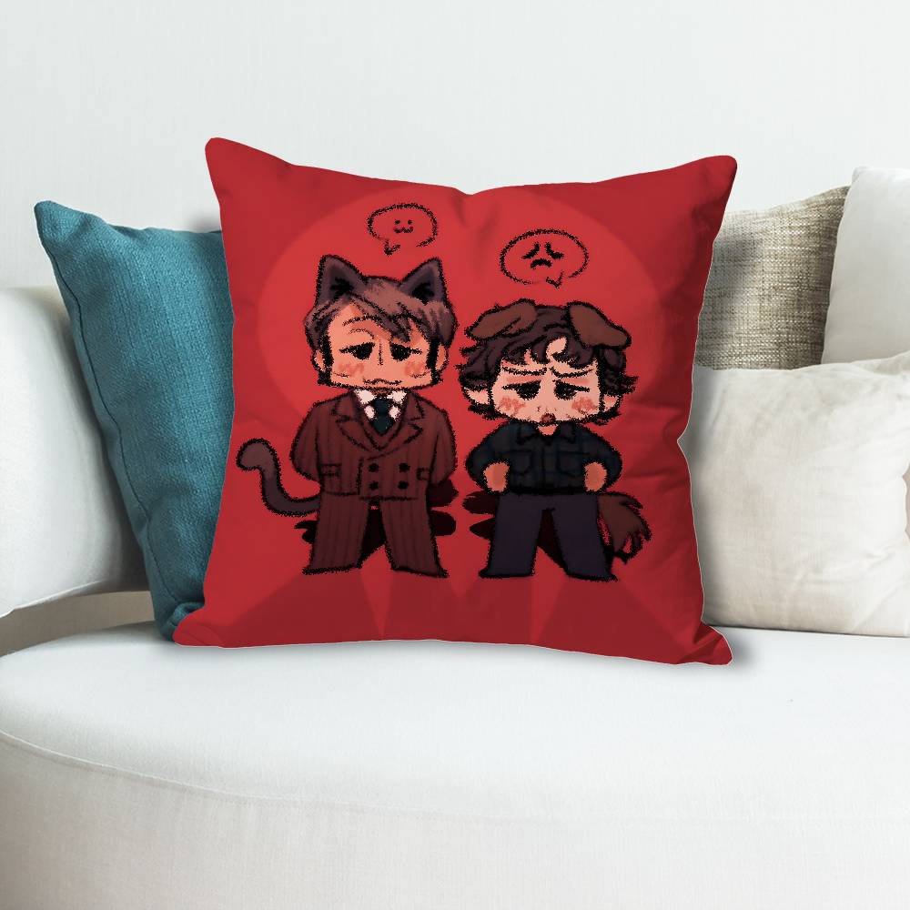 HHannibalsS TV Anime Celebrity Merchandise AllMatch Printed Pillow Case Sofa Car Office Room Decoration Protector