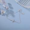 Buyee 925 Sterling Silver Female Bracelet White Zircon Simple Bracelets for Women Fashion Cross Fine Jewelry Chain Gift