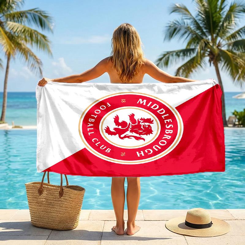 Middlesbrough FC print Quick Dry Beach Towel Microfiber Absorbent Portable Travel Swimming Towel