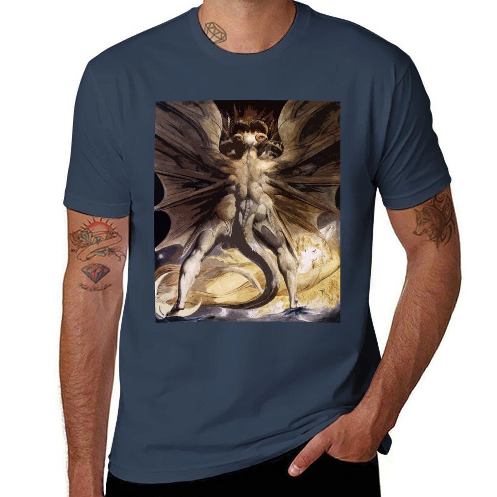 Великий красный дракон Уильяма Блейка футболка мужская футболка из плотного хлопка мужская футболка дизайнерская мужская футболка с графикой футболка S
