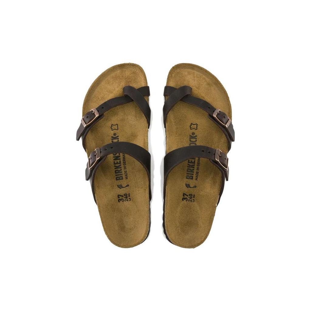 Birkenstock Leather Fashion Comfortable Slide Sandals Unisex Sandals Brown 0171321