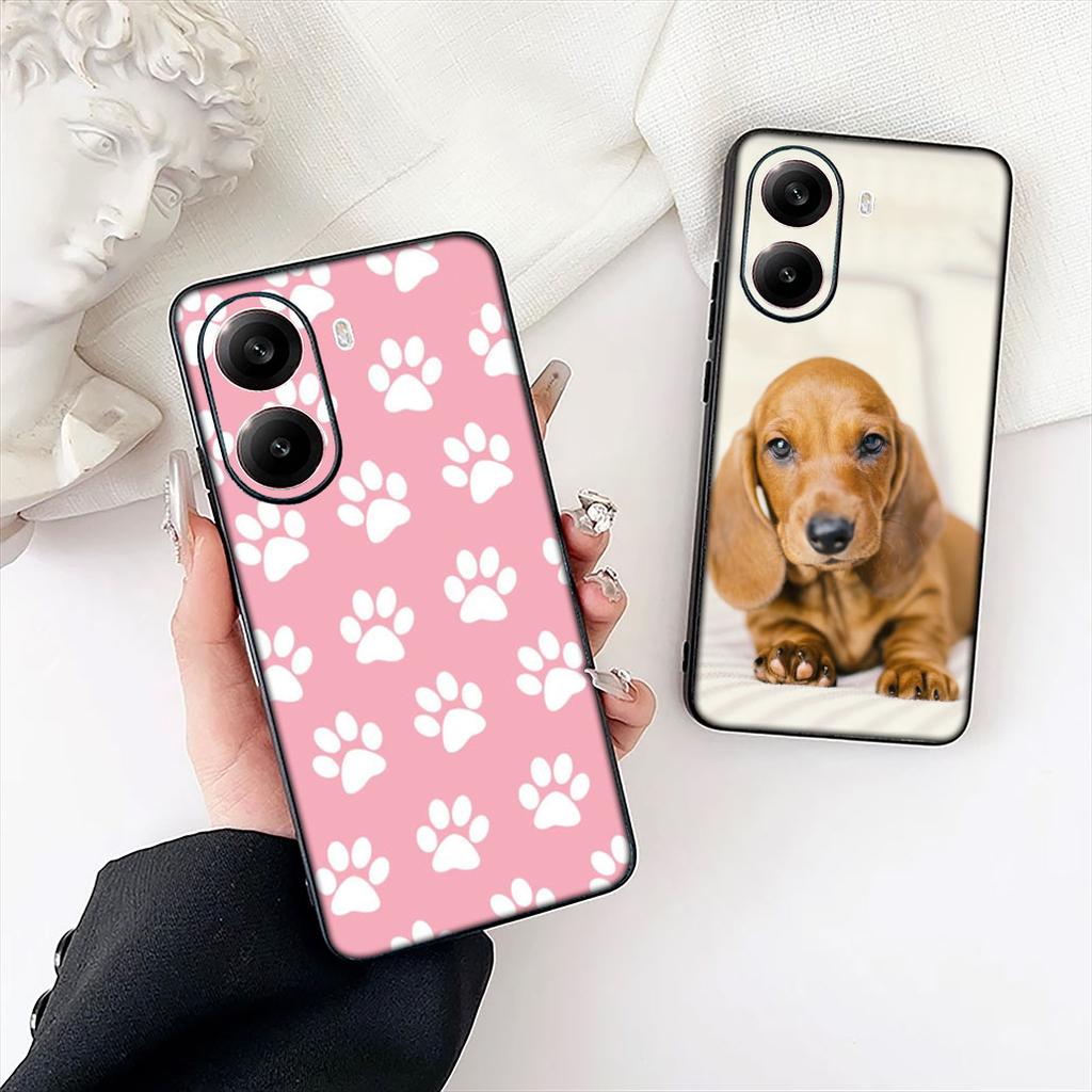 Paw Dachshund Dog Phone Case for Samsung Galaxy S22 S21 S20 FE Ultra Plus A35 A36 A37 A33 A34 A04 A71 Protective Cover