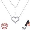 Sterling Silver Heart-Shaped Moissanite Pendant Necklace for Women