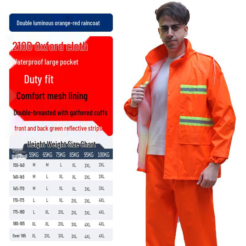 WEZHO High-Visibility Reflective Rain Suit Set