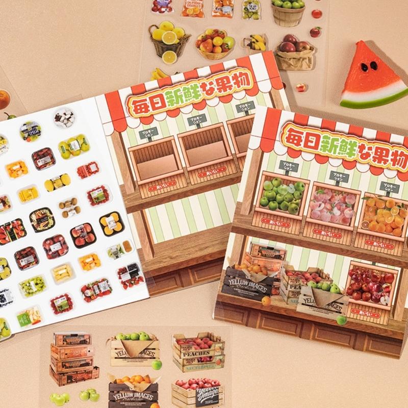 Cartoon 3D House Scene Sticker Miniature Simulated Store Scene Sticker for Scrapbooking Journal Notebook Photo Album