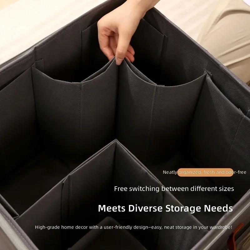 Foldable Shoe Organizer Box With Transparent Compartments Dustproof Moisture Resistant Portable Zippered Storage For Home