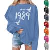 Women's Casual Fashion Print Long Sleeve O-Neck Sweatshirts Pullover Top