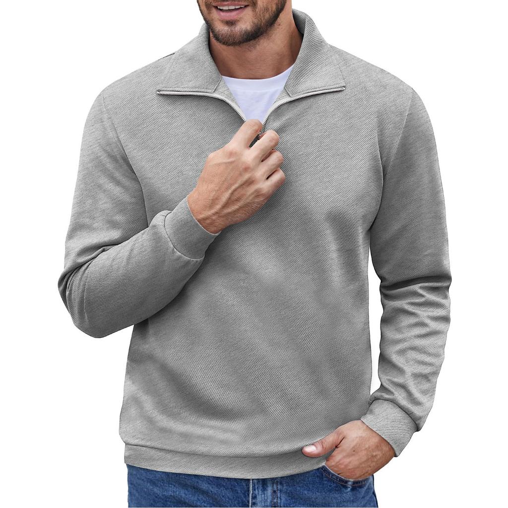 Spring And  Men's Collar Zipper Sports Shirt Outdoor Casual Top