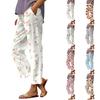 Women's Casual Drawstring Waist Pants with Elastic Waistband and Side Pockets Relaxed Fit Lightweight Printed Lounge Trousers