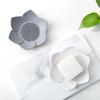 AKOAK Non-Slip Durable Silicone Soap Dish, Creative Lotus Design Storage Shelf Shower, Counter, Sink, Bathroom - 1 Count (Gray)