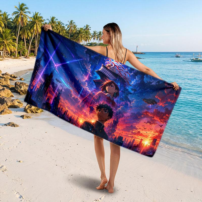 Large Beach TowelDandadan Soft Absorbent Towel Beach Bath Home Use