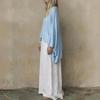 Women's Color V-Neck Long Sleeve Cape Top and Loose Fit Dress Two-Piece Set