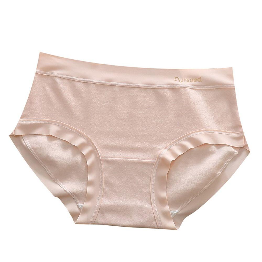 5 Stück Unterwäsche Nahtlose Slips Baumwollzwickel Damenunterhosen Bequeme Mid-Waist Panties Lady