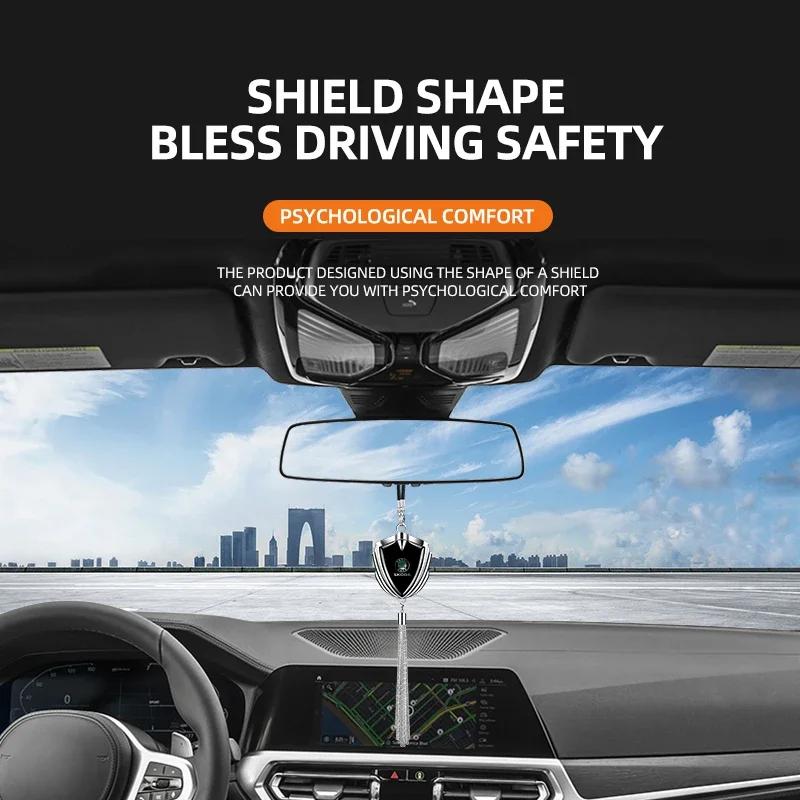 3D Metal Car Styling Pendant Auto Rearview Mirror Pendants Auto Accessories For Skoda Octavia Superb Rapid Kodiaq Fabia Roomster WL5