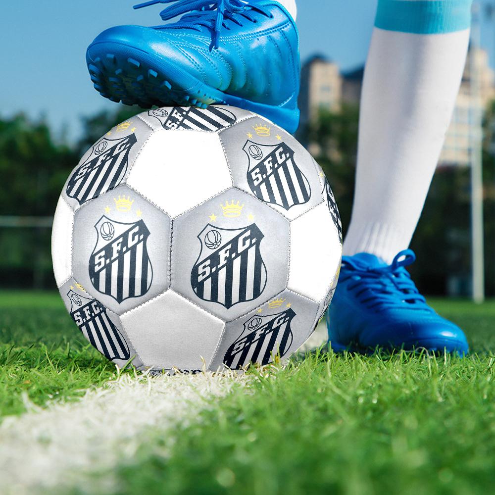 Santos FC Soccer Ball, Colorful, Suitable for All Ages, Machine-stitched, PVC Material, Competition Grade, Durable and High Bounce