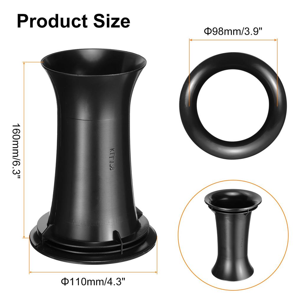 Uxcell 6pcs 98x160mm3.9 X 6.3" Speaker Port Tubes, Subwoofer Bass Box Tubes, Bass Woofer Box, Speaker Box, Bass Air Port for DJPA Speaker Cabinet
