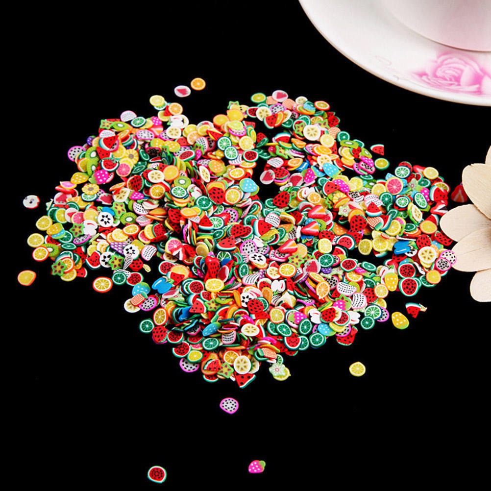 1000Pcs Nail 3D Letter Fragments Of Polymer Clay Stickers Gel Tips