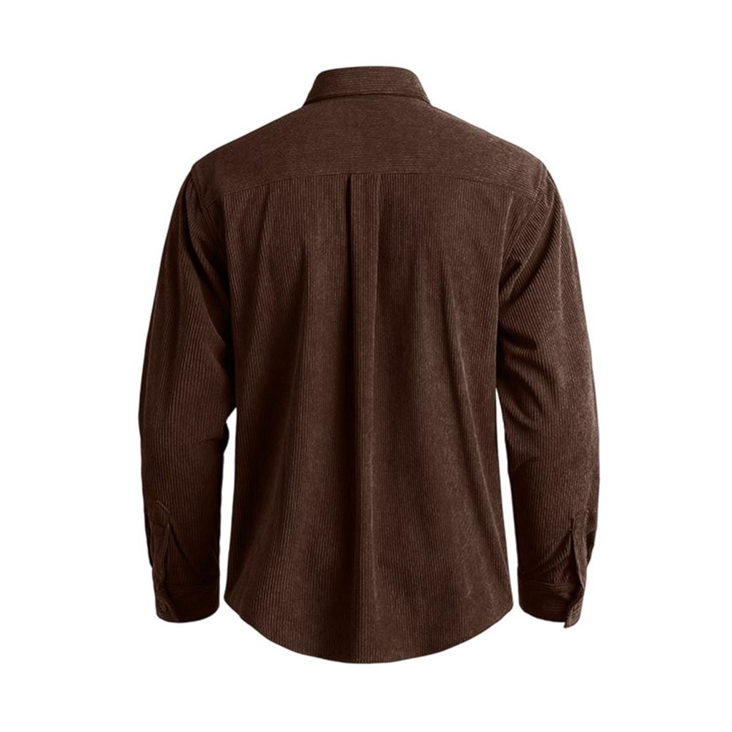 Men's Corduroy Long Sleeve Work Shirt Jacket for Fall Winter Casual Outerwear