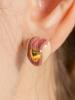 Cerabonito Stratigraphy Heart Ceramic Earrings (Mg)