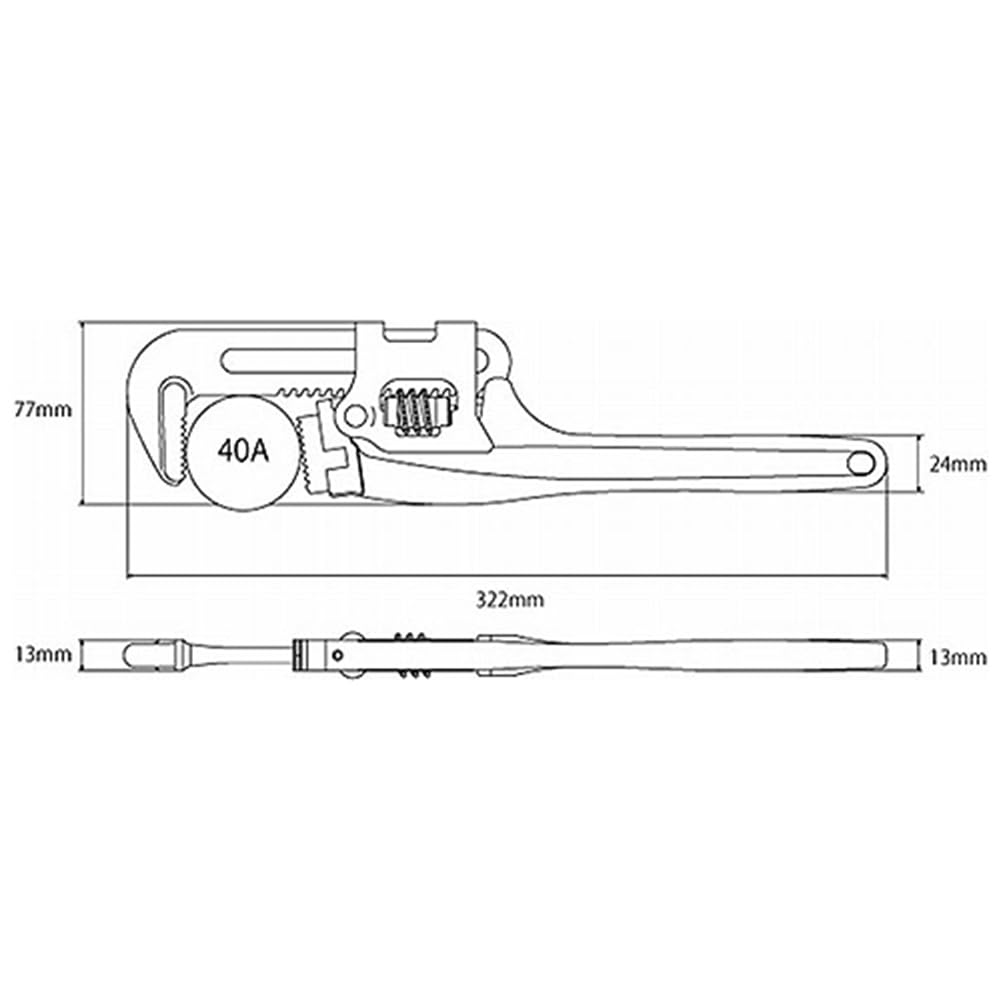MCC Aluminum Slim Wide Pipe Wrench 300 PWTDA300