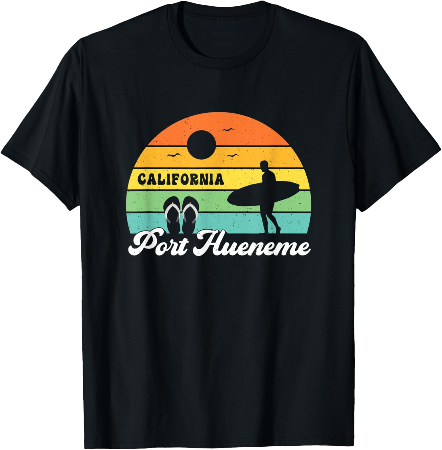 Port Hueneme Beach California Retro Vintage Surfing Men T-Shirt S разноцветный