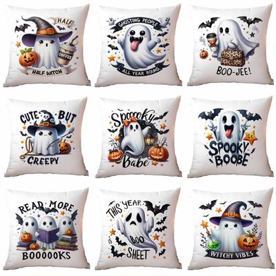 New Popular Halloween Pillowcase Cute Ghost Series Linen Material Halloween Sofa Decoration