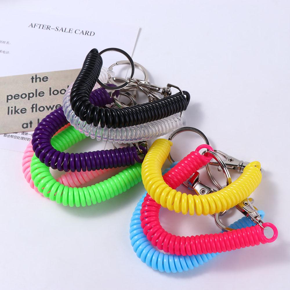 Lanyard Portachiavi Estensibile Molla Elastica Ganci per Chiavi Portachiavi Moschettone Anti-smarrimento