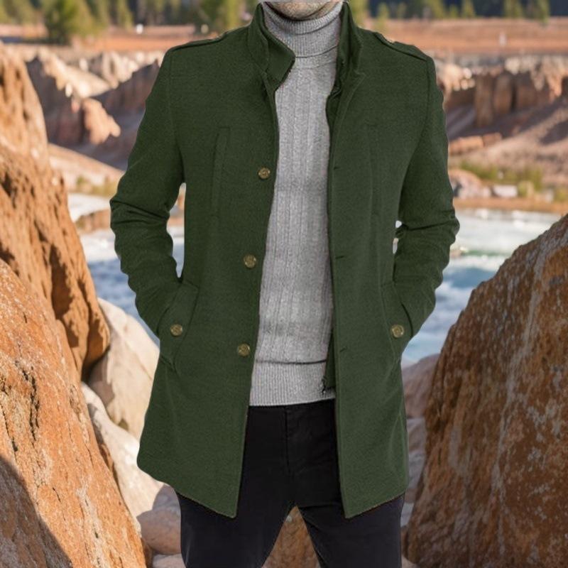 

Шерстяное мужское пальто Nizi, куртка на молнии средней и длинной длины 2XL