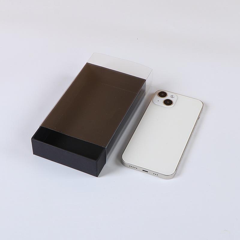 Creative Solid Color Thick Paper Drawer Jewelry Packag Box Greeting Card Necklace Bracelet Gift Package Paper Box Rectangular Transparent Gift Boxes