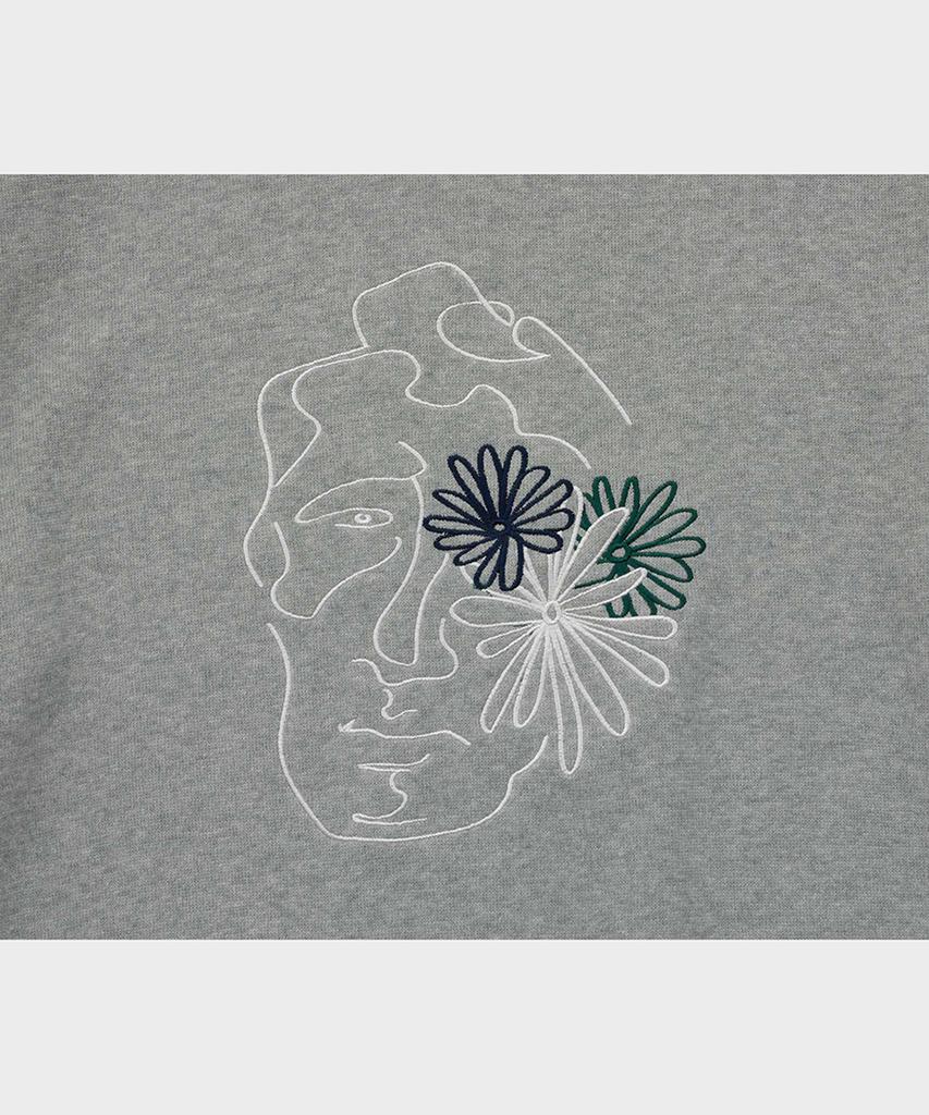 FFEFF STUDIO Face Off Drawing Embroidery Sweatshirt (Melange)