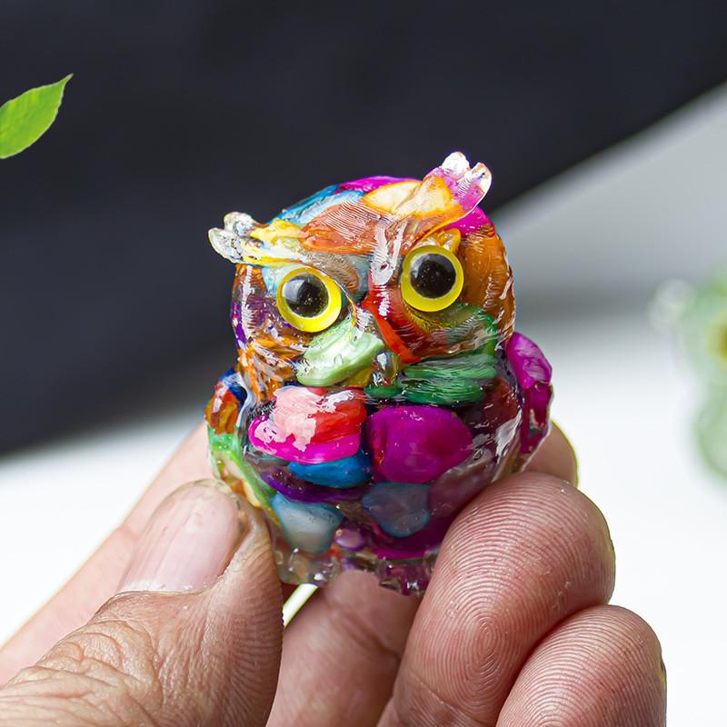 Uil Hars Kristal Beeldje Met Natuurlijke Watersteen Voor Huisdecoratie En Cadeau Geven