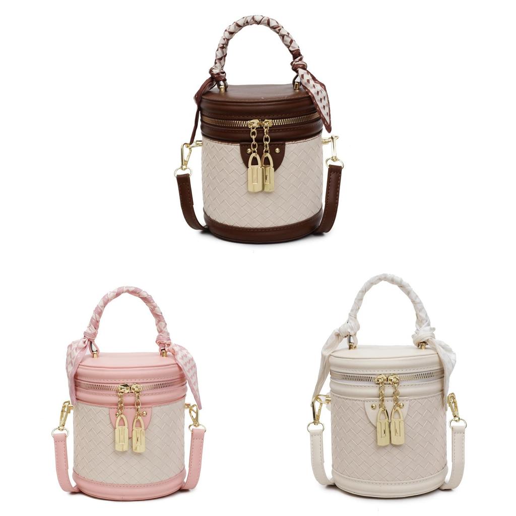Pu Water Bucket Bag For Women With Quilted Design And Zipper Closure For Daily Use