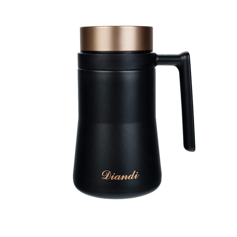 

316 Stainless Steel Double Wall Thermos Mug For Tea With Tea Infuser Vaccum Coffee Thermal Mug With Handle For Car Office Home 401-500ml чёрный