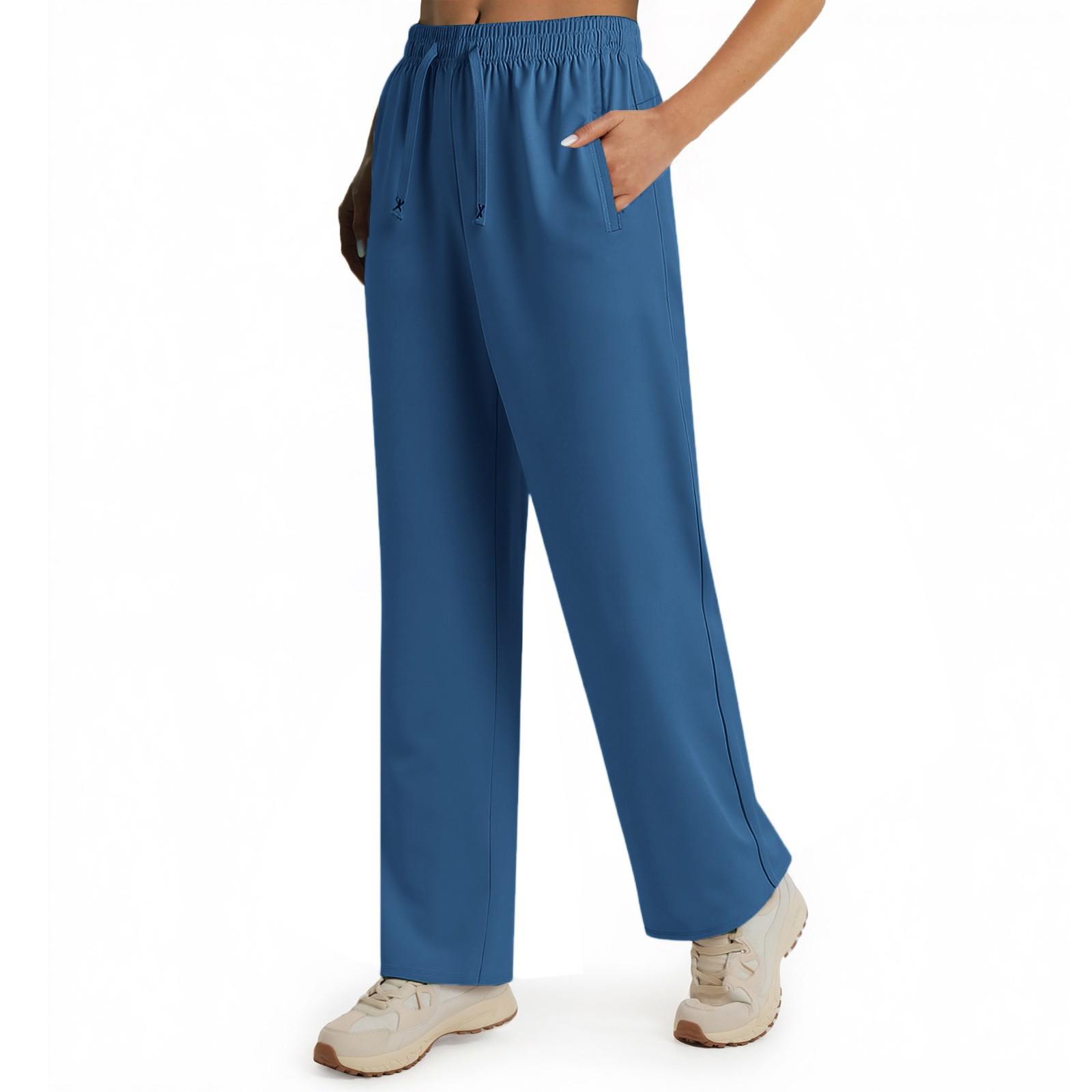 

Women s Trousers Stretch Women s Unisex Quick-Drying Trousers Breathable Loose Trousers Cool Stretch Trousers for Women with Zip Pockets XL синий