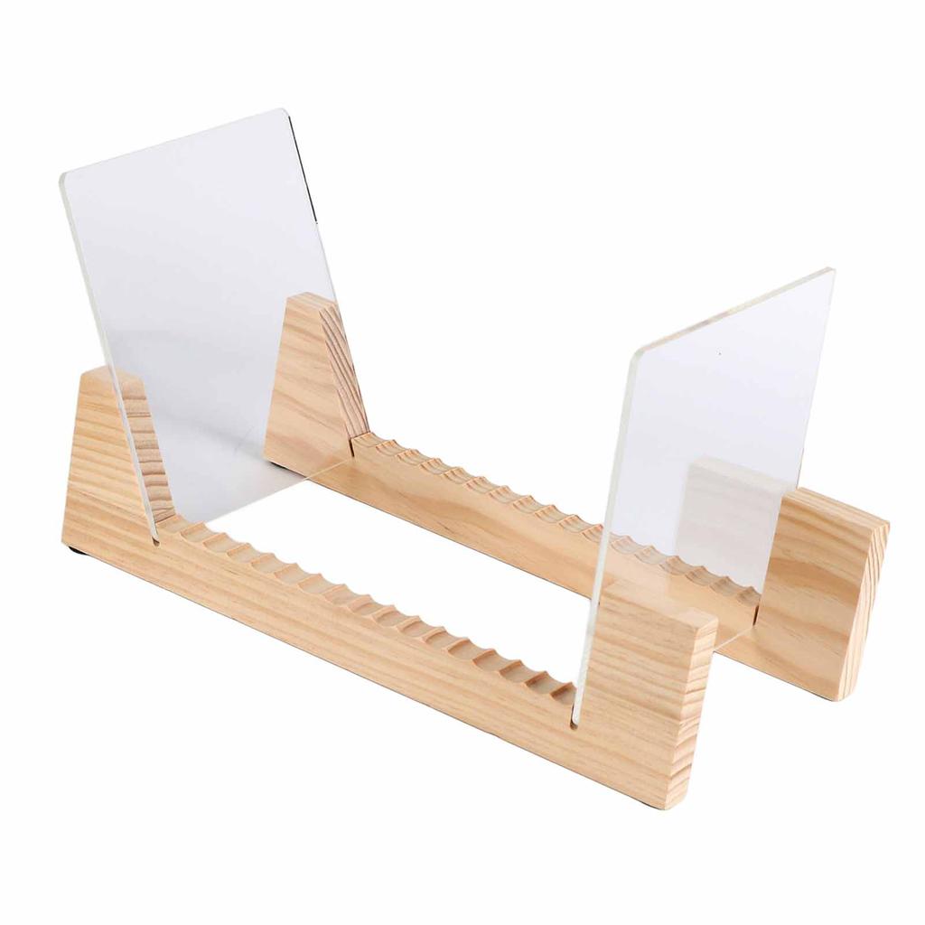 Suport Rack din Lemn pentru Depozitare Discuri Vinil, Suport Modern pentru CD-uri Stivuibil, Raft pentru Depozitare Discuri