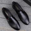 Embossed Crocodile Pattern Business Casual Men's Shoes Round Head Foot Shoes Driving Shoes Lazy Shoes Low-top Cowhide Beanie Shoes
