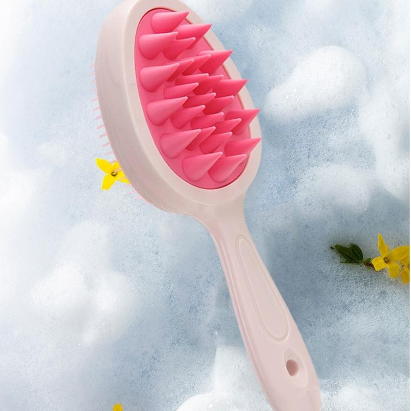 2 in 1 Hair Washing Brush Double Side Shampoo Brush Silicone Scalp Massage Brush Hair Shower Comb Bath Shower Brush