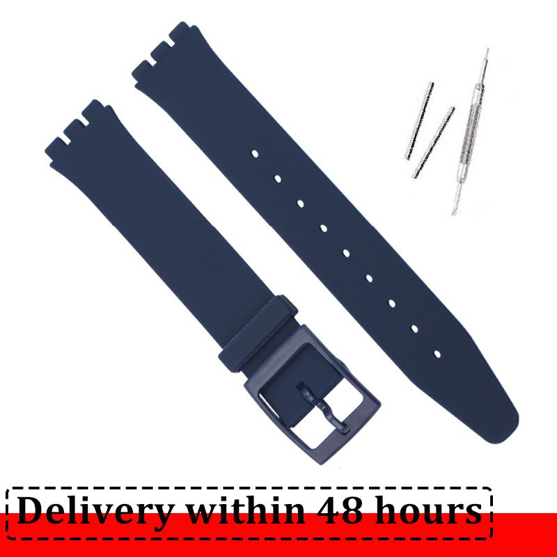 Silikonarmband für Swatch Uhr Armband 16mm 17mm 19mm 20mm Wasserdicht Weiches Gummi Uhrenarmband Armband Armbänder 19mm