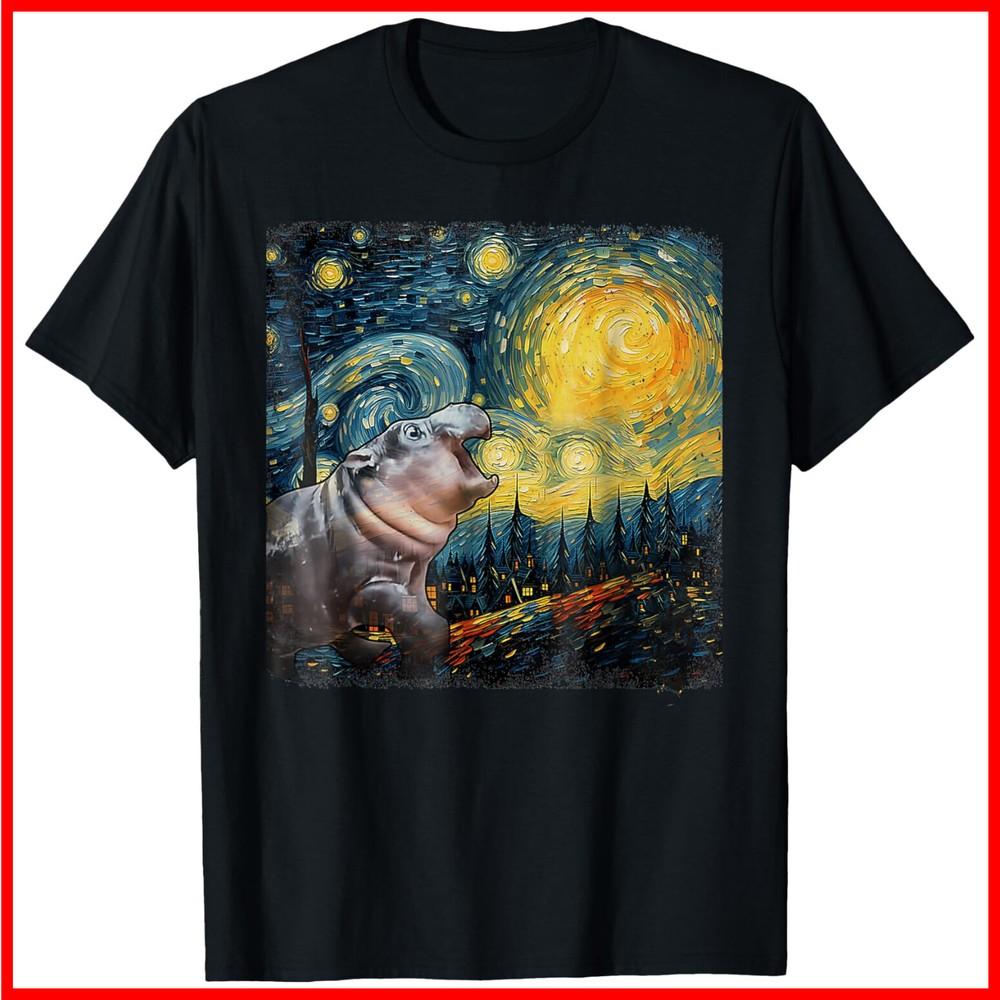 Му-Дэн Звездная ночь Ван Гог Смешной Му-Дэн Мем Черная хлопковая футболка Унисекс футболка XXL