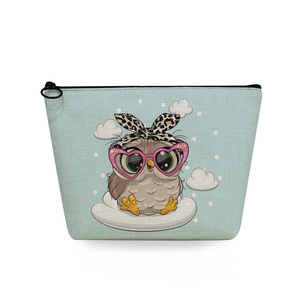 Women Owl Print Cosmetic Bag Toiletries Organize Travel Storage Case 6714