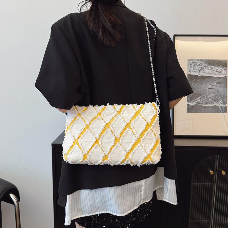 Denim Small Bag Women's 2025 Spring and Summer New Korean Version of Fashion Diamond Shoulder Bag Casual Versatile Envelope Bag