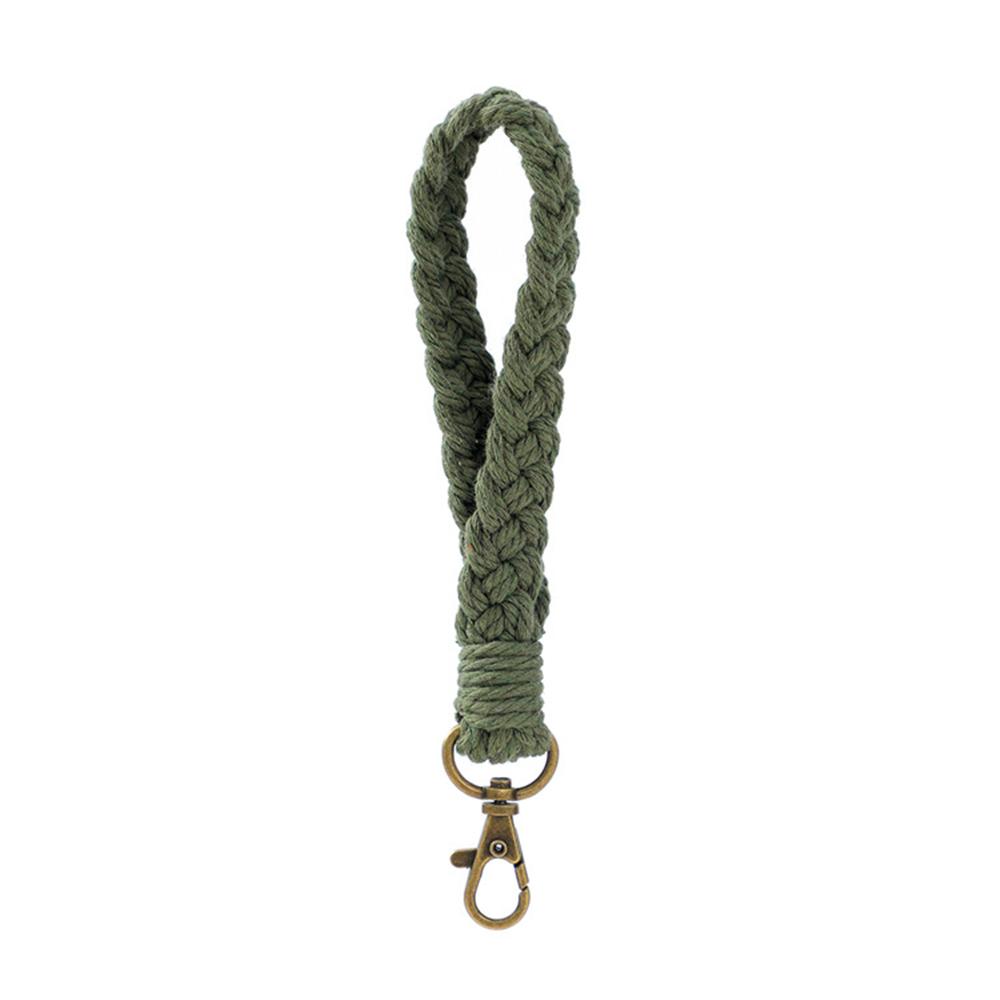 Soft Cotton Rope Keychain Boho Handmade Wristlet Bracelet Key Chain Long Weaving Wrist Lanyard Car Key Holder for Women Gift