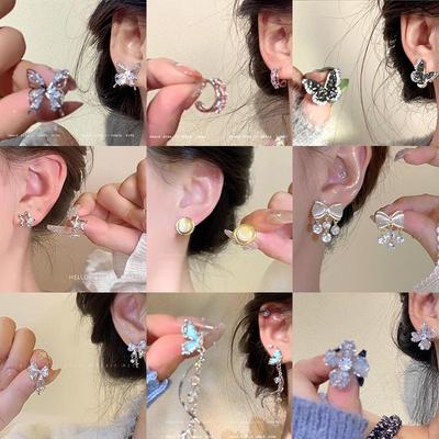 Orecchini di perle: Eleganti orecchini da donna, stile lusso leggero vintage con perni in argento 925