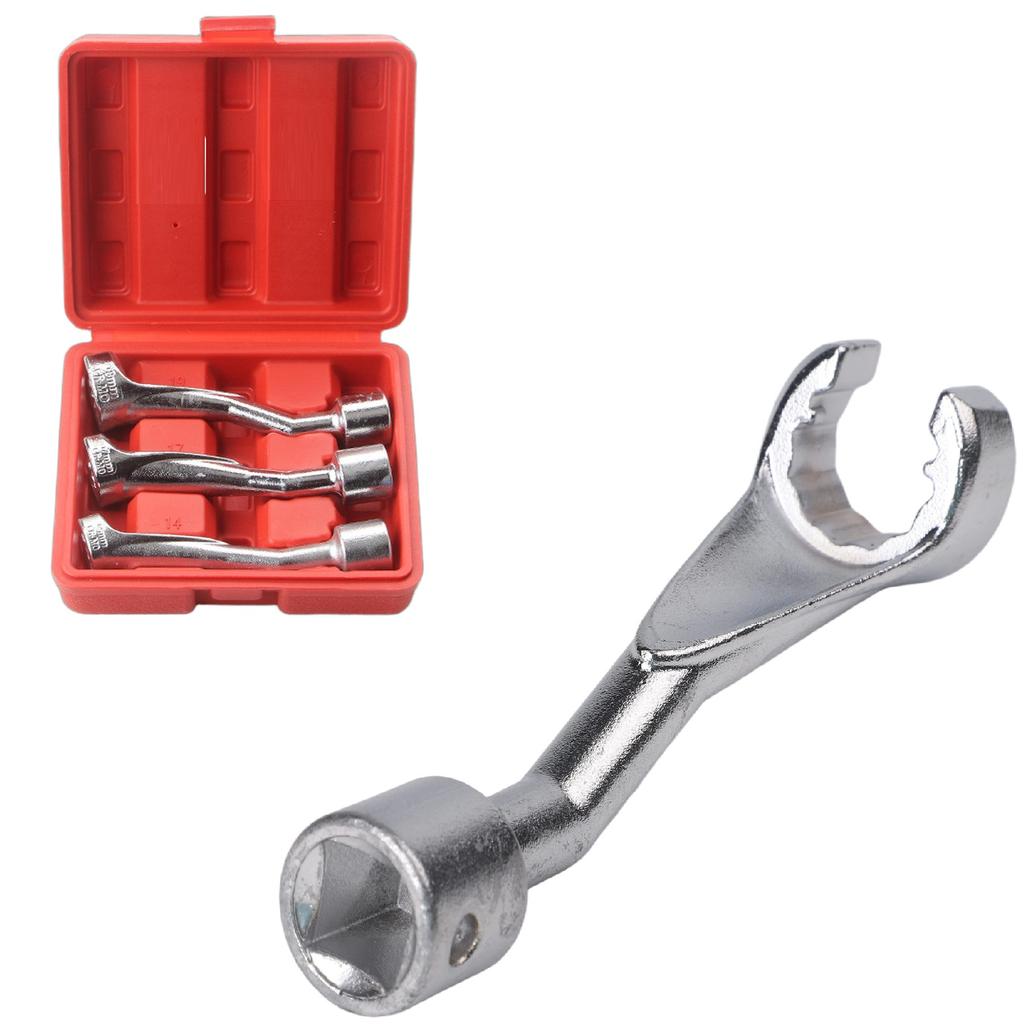 3PCS 1/2in Drive Fuel Injector Line Injection Socket 14 17 19mm Open End Wrench High-selling Manual Tool Accessories
