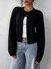 Women S Short Loose Solid Knit Cardigan Casual Sweater Coat