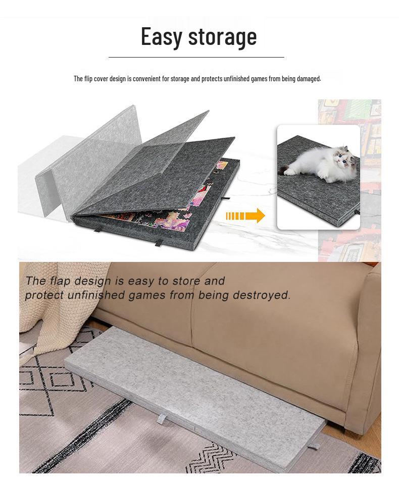 Children's Cross-Border Jigsaw Table - 1000-Piece Non-Woven Mat with 6 Drawers for Portable Puzzle Sorting