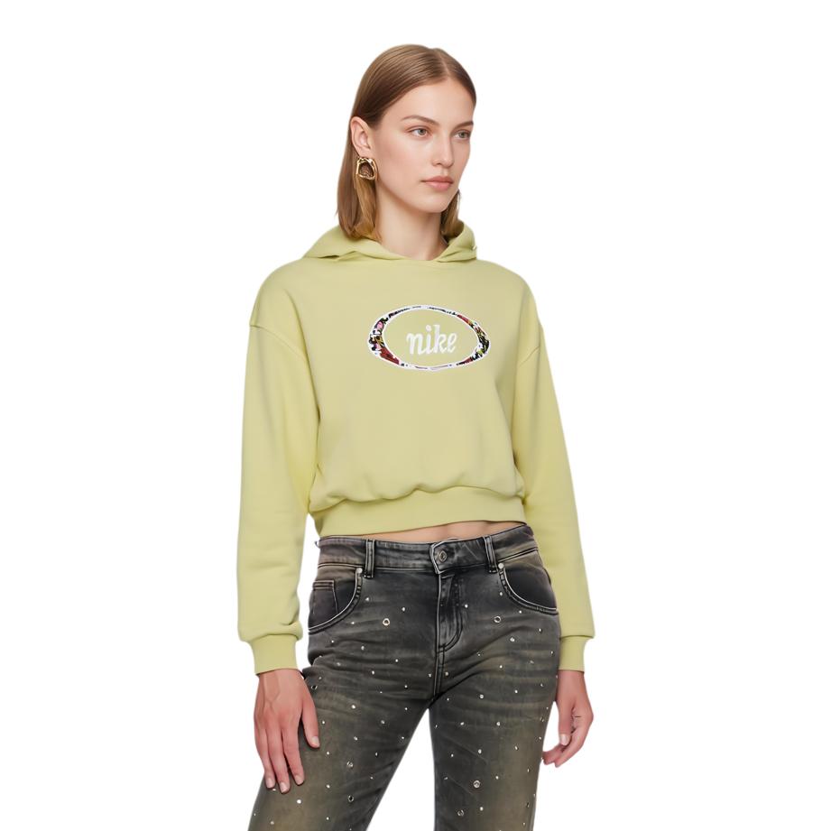 Nike Sweatshirts Women's Green Hooded Moderate Regular DJ1085-318