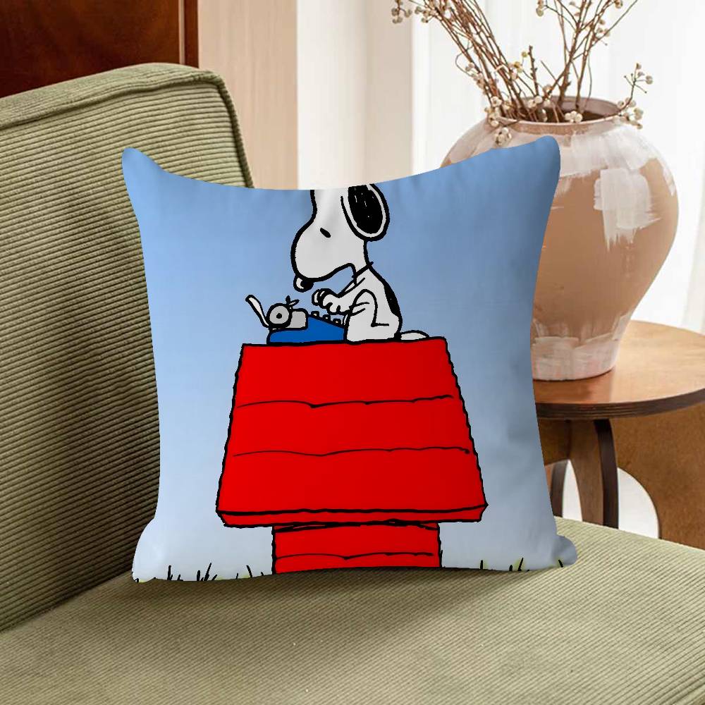 

S-Снупи Аниме Мультфильм Стич Счастливый Дракон Наволочка Чехол для подушки для дивана Украшение для дома и комнаты Детский подарок 16x16Inch